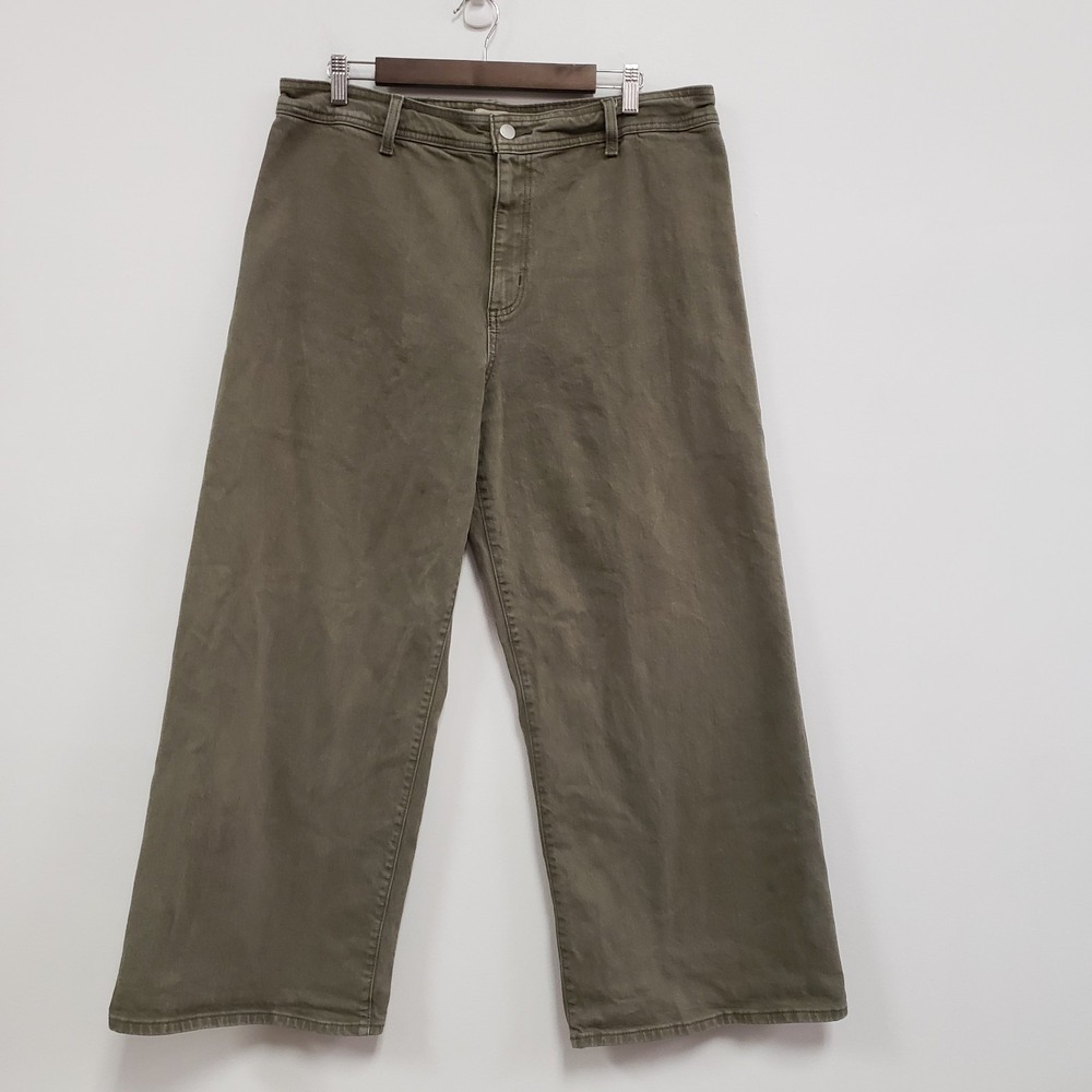 Universal Thread Womens Sailor Wide‎ Leg Jeans Size 16 Green High Rise Statement
